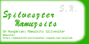 szilveszter mamuzsits business card